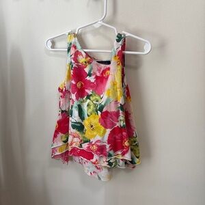 Polo by Ralph Lauren Pink, Yellow & Green Floral Tank Top